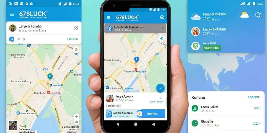 Screenshot antarmuka aplikasi 678LUCK dengan fitur Lacak Lokasi.
