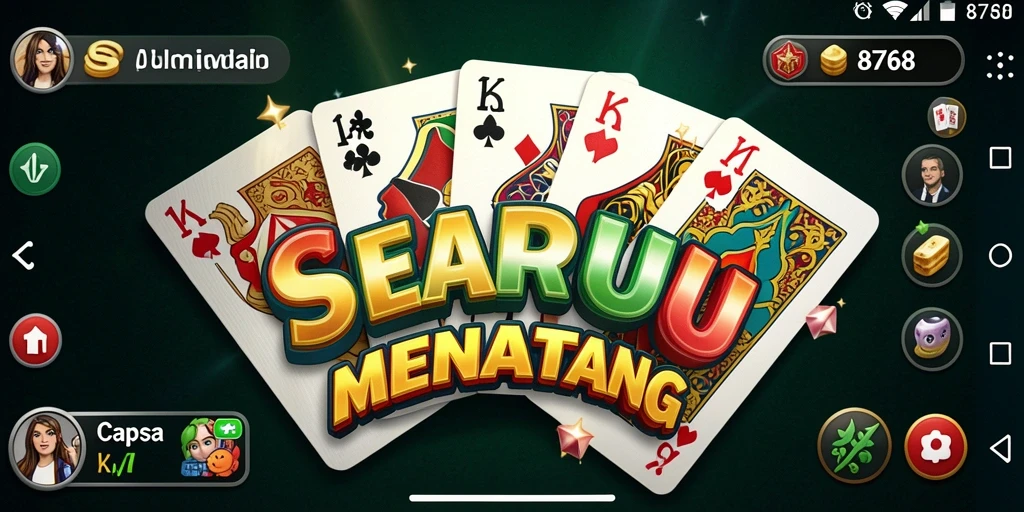 Tampilan antarmuka permainan Capsa yang menarik
