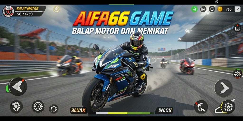 Antarmuka AIFA66 yang menarik saat bermain balap motor.