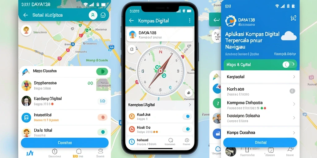 Antarmuka kompas digital DAYA138 yang intuitif dan modern.