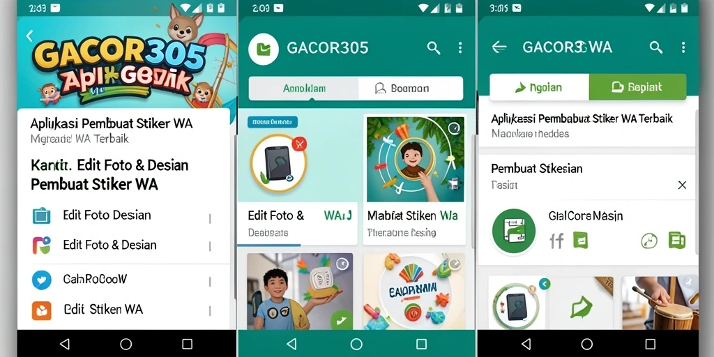 Tampilan antarmuka aplikasi GACOR305 untuk membuat stiker WA.