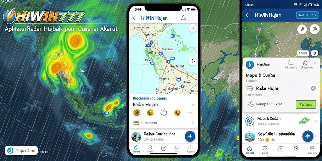 Antarmuka HIWIN777 menampilkan radar hujan yang jelas dan informatif.
