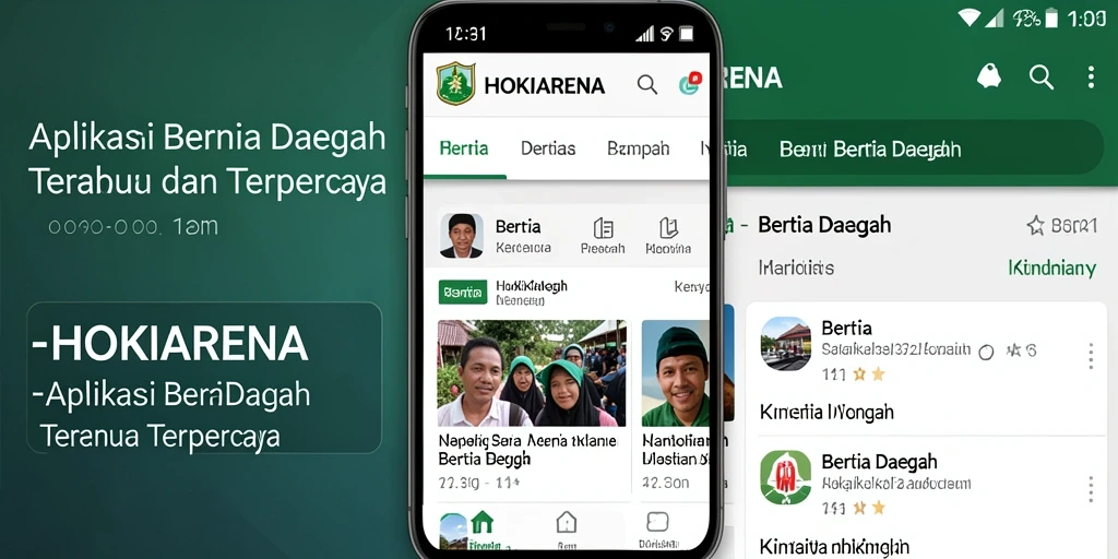 Antarmuka HOKIARENA menampilkan berita daerah yang informatif.