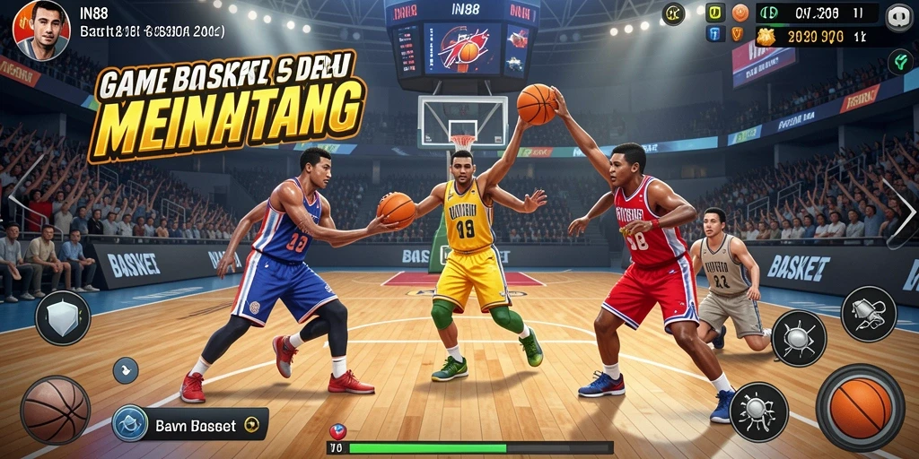 Tampilan antarmuka permainan Basket IN88 yang dinamis dan menarik.