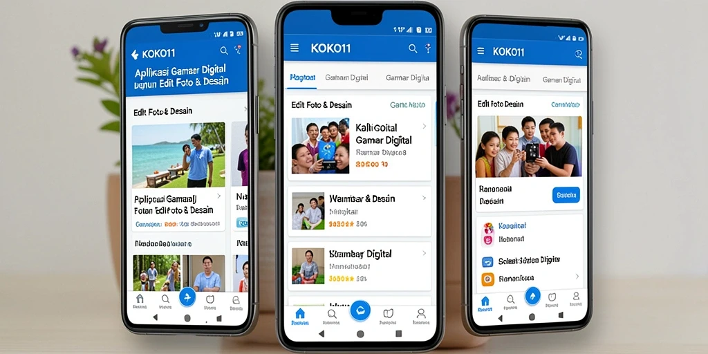 Tampilan antarmuka KOKO11 dengan berbagai fitur pengeditan Gambar Digital yang menarik.