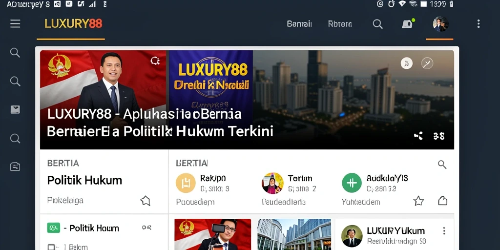 Antarmuka aplikasi LUXURY88 yang modern dan informatif.