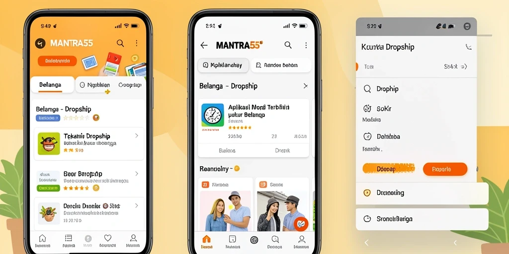 Antarmuka sederhana MANTRA55 untuk pengalaman dropship yang mudah.