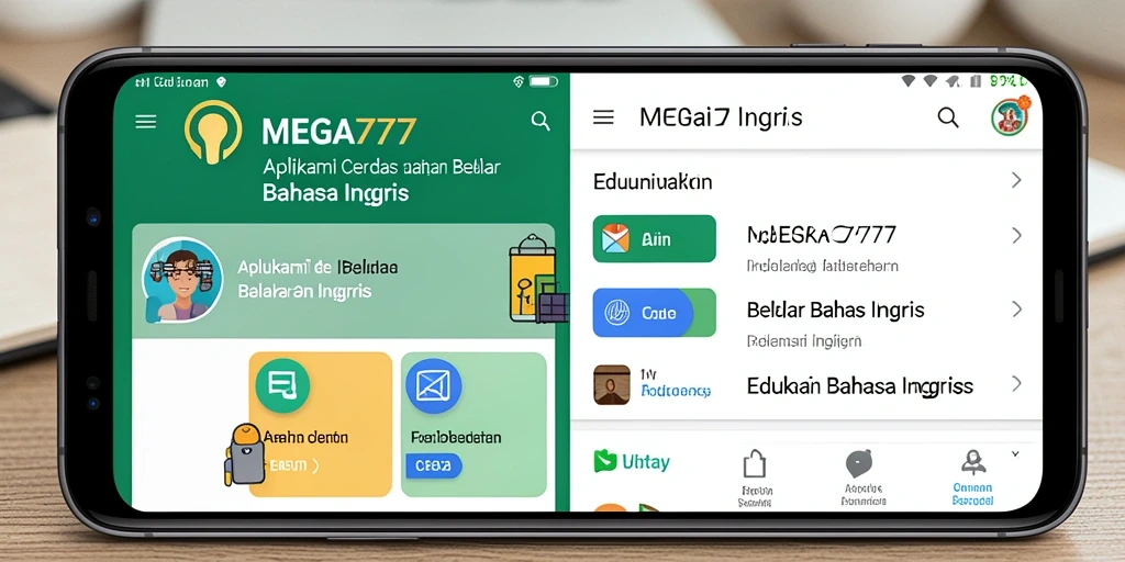 Antarmuka MEGA777 yang mudah digunakan untuk belajar Bahasa Inggris.
