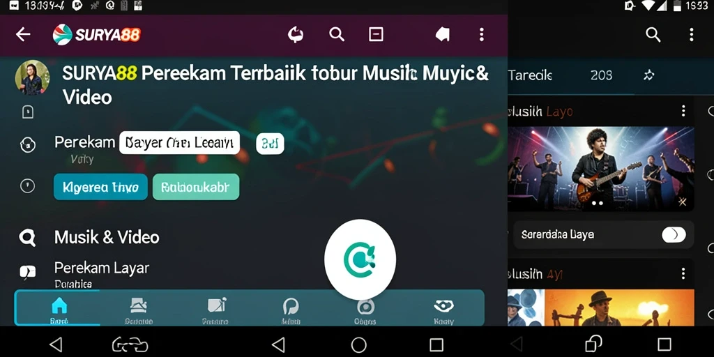 Antarmuka canggih SURYA88 saat merekam layar dengan fungsi lengkap.