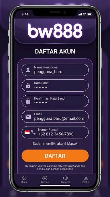 Cara Registrasi Akun bw888 untuk Pengguna Android